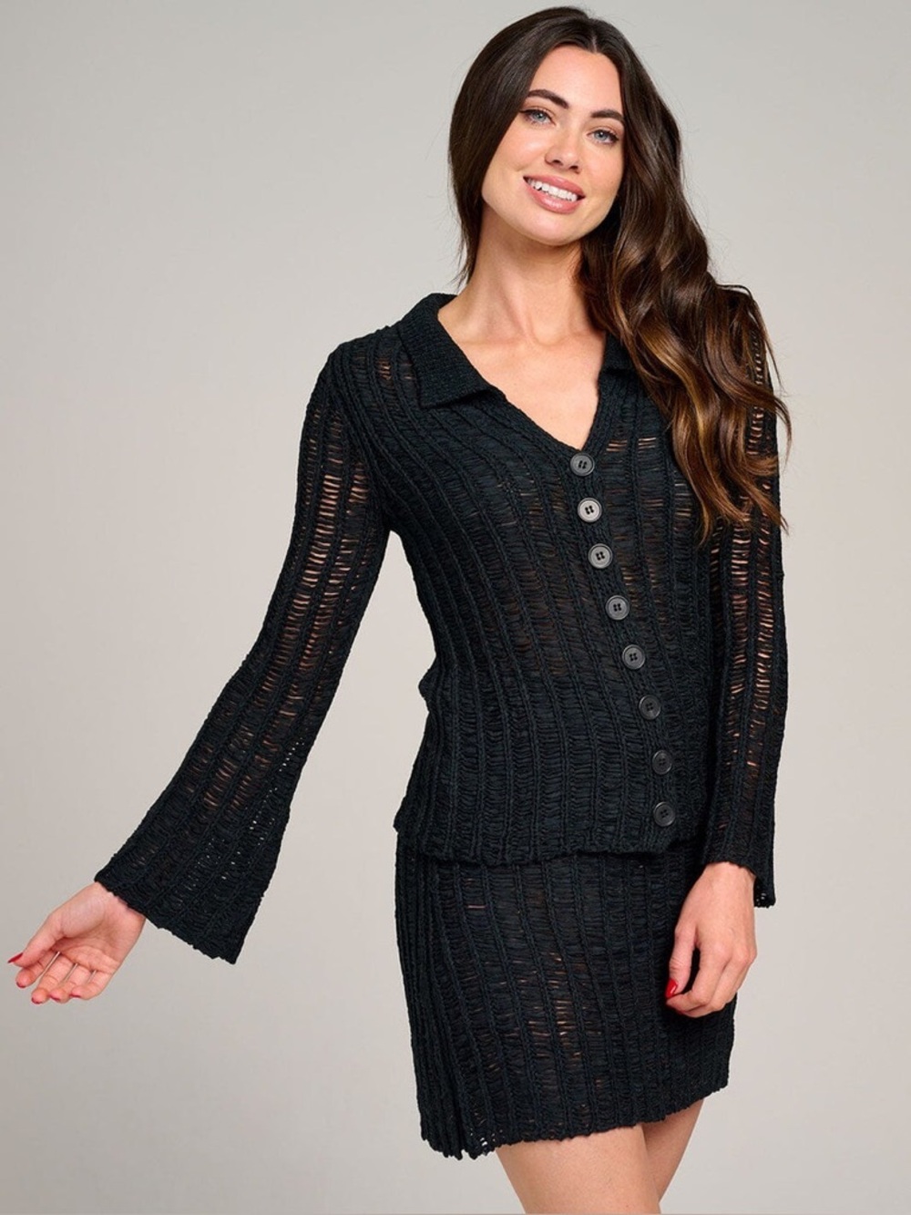 The Riviera Crochet Knit Skirt Set